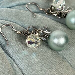Handcrafted Upcycled Earrings (Created with Vintage Beads) Sterling Silver